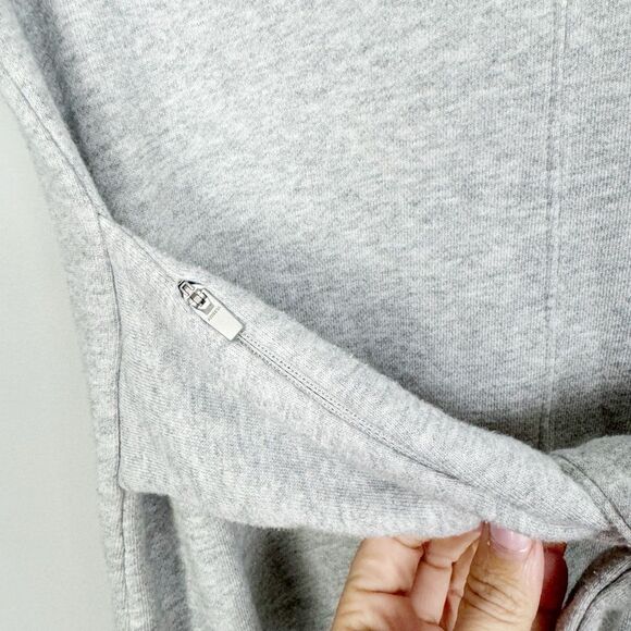 ATHLETA | Embrace Gray Sweatshirt Tunic Dress Tie Sash Women’s Size X-Small - Picture 9 of 13